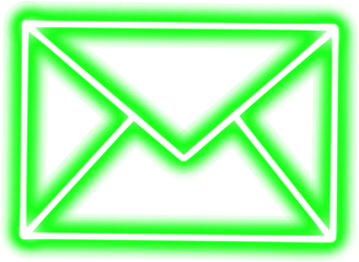 Green neon mail envelope