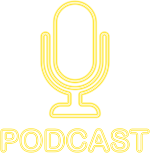Podcast. Neon Badge, icon, stamp